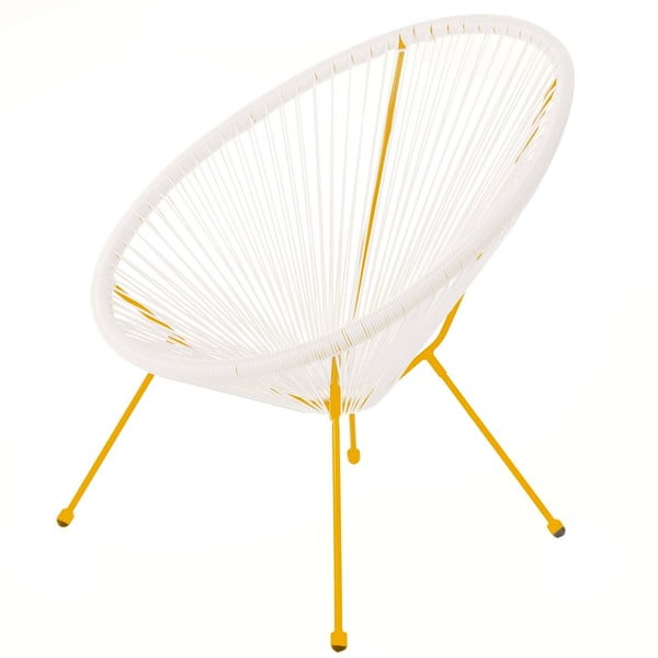Bijelo-žuta vrtna stolica od umjetnog ratana Acapulco - LDK Garden