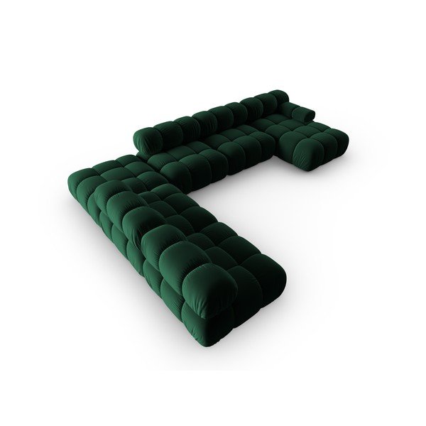 Zelena baršunasta sofa 379 cm Bellis – Micadoni Home-image-4