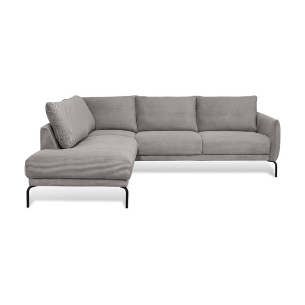 Svijetlo siva kutna garnitura od samta (s lijevim kutom) Venray – Scandic