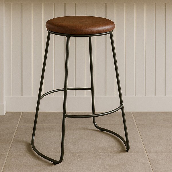 Crna/smeđa podstavljena barska stolica (visine sjedala 64 cm) Brixton – Premier Housewares-image-2