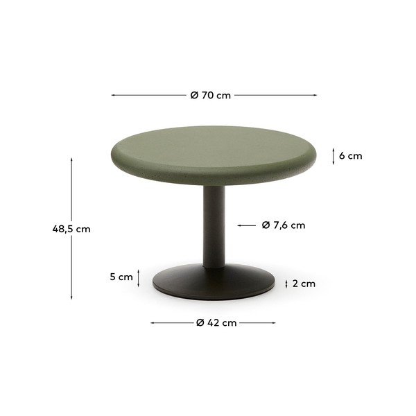 Okrugao vrtni stol s betonskom pločom stola ø 70 cm Esilda – Kave Home-image-4