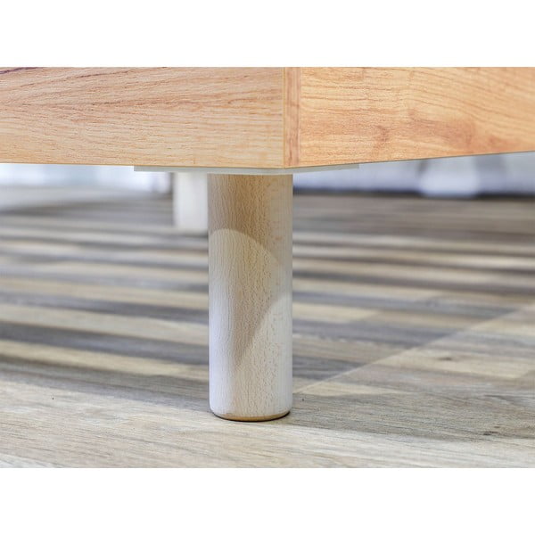 Svijetlo sivi/u prirodnoj boji bračni krevet s podnicom 160x200 cm Charlie – Bobochic Paris-image-4