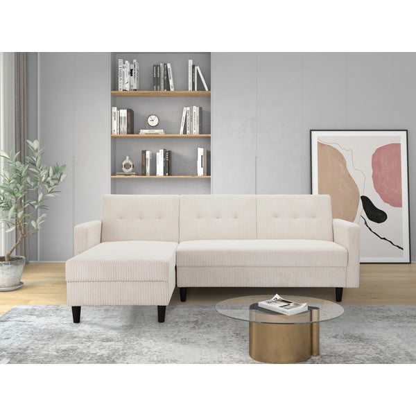 Bijela sklopiva kutna garnitura od samta Hartford – Støraa-image-1