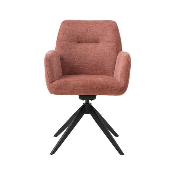 Ružičasta podstavljena blagovaonska stolica s naslonima za ruke Roxana – Unique Furniture-image-2