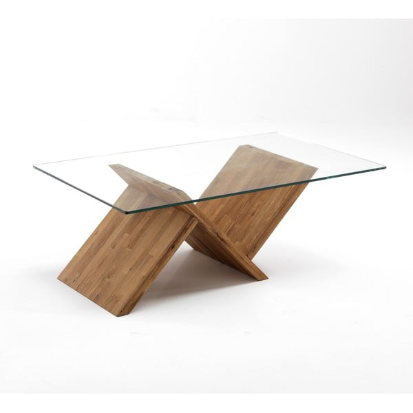 Stolić za kavu sa staklenom pločom stola u prirodnoj boji 120x70 cm Ole – Tomasucci