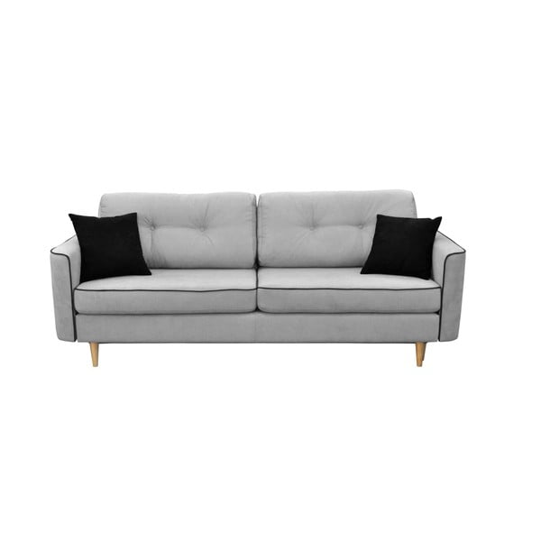 Sivi kauč na razvlačenje sa svijetlim nogama Mazzini Sofas Ivy