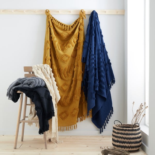 Žuta/narančasta pamučna deka 137x170 cm Kabeli – Pineapple Elephant-image-3