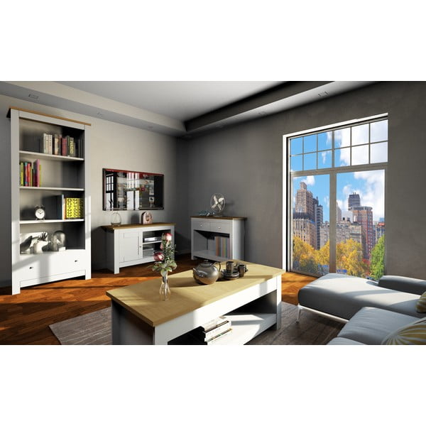 Siva/u prirodnoj boji TV komoda u dekoru hrasta 95x58 cm Emerald – Støraa-image-1