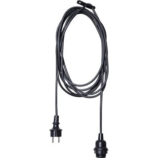 Crni kabel s nastavkom za žarulju Star Trading Cord Ute, dužina 2,5 m