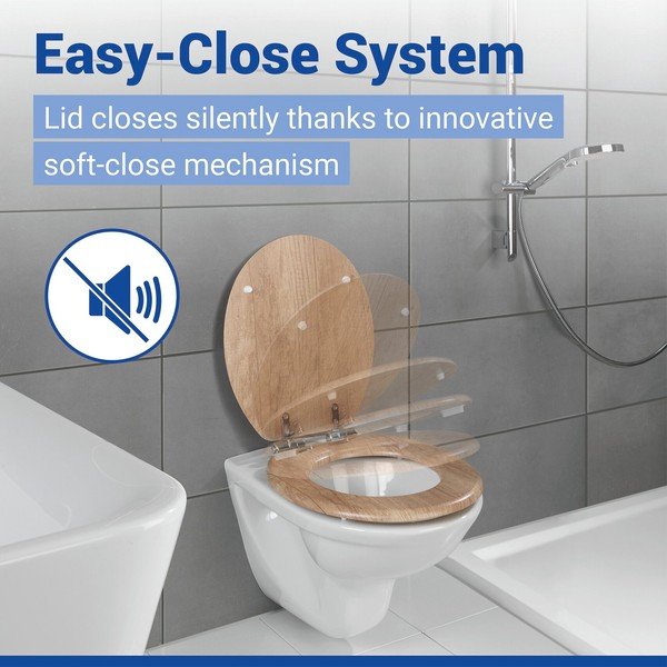 WC daska s automatskim zatvaranjem 37 x 43 cm Oak – Wenko-image-4