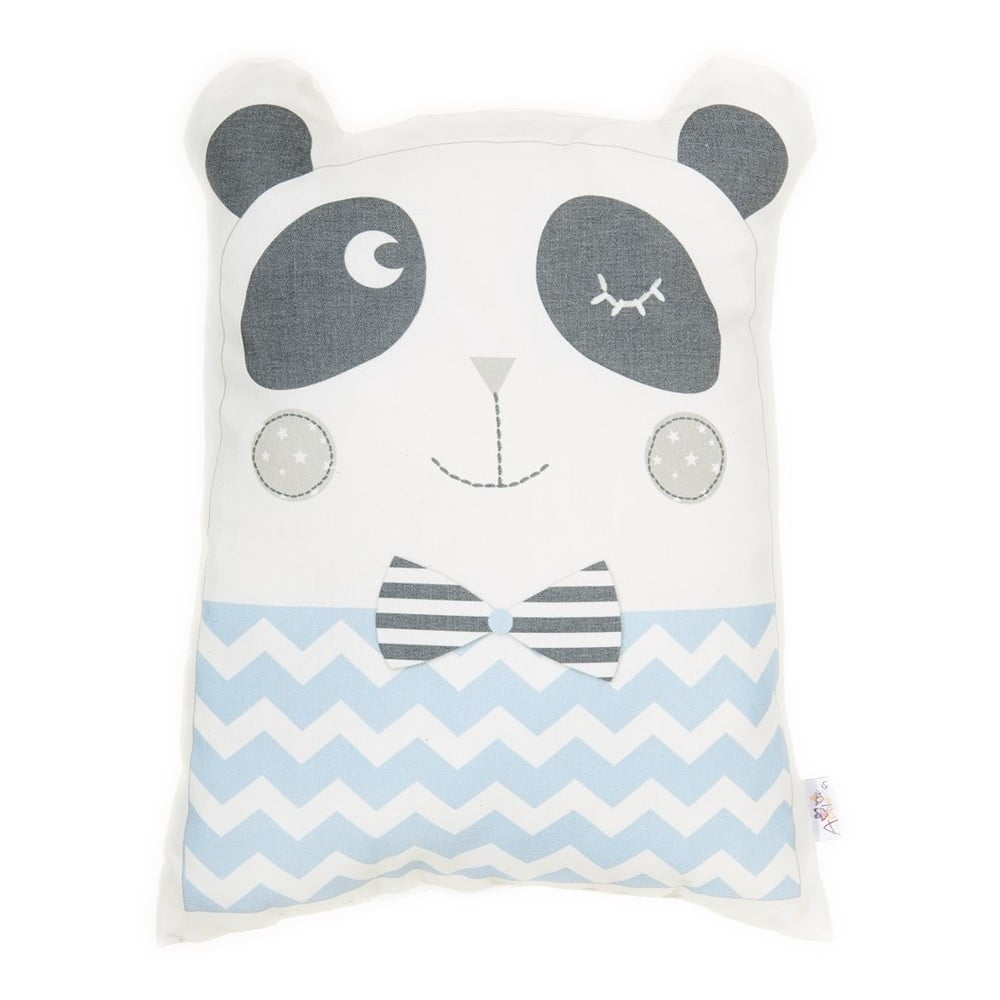Plavi pamučni dječji jastuk Mike & Co. NEW YORK Pillow Toy Panda, 25 x 36 cm