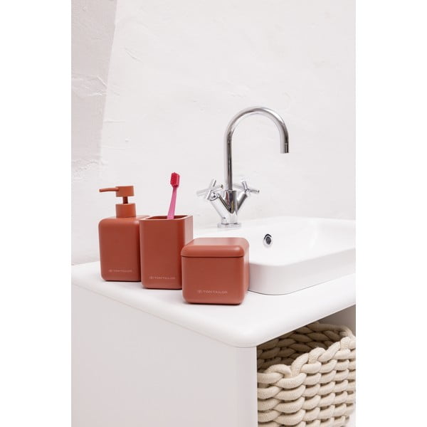 Narančasti kupaonski organizator za pamučne vatice od polyresina Tom Tailor T-Rounded – Wenko-image-1