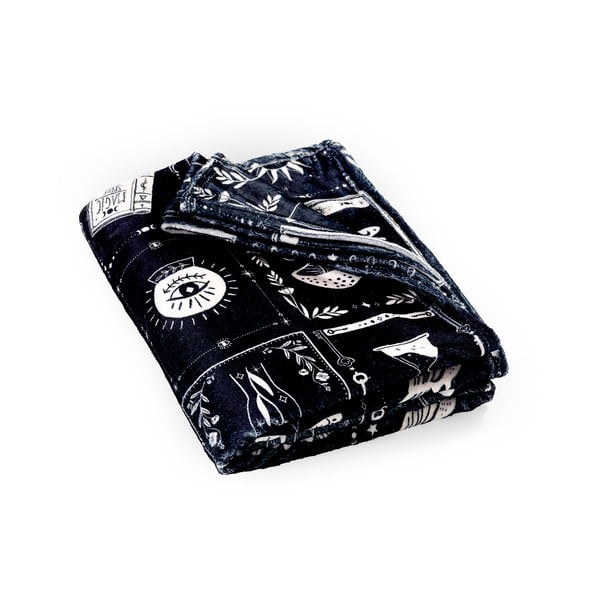 Crna deka s motivom noći vještiva od mikropliša 130x170 cm Enchanted Witchcraft – Catherine Lansfield