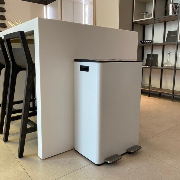 Mat bijela željezna kanta za smeće 2x30 l za odvojeni otpad/s pedalom   Aliya – Spirella-image-1