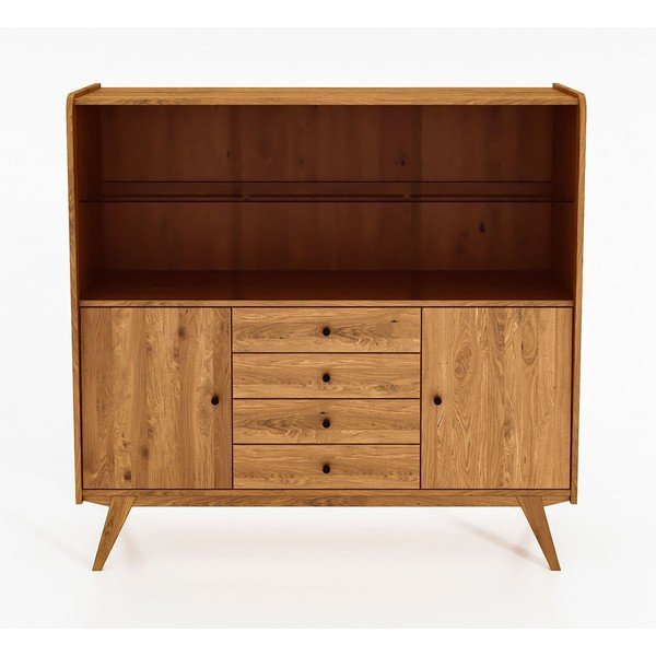 Vitrina od hrastovog drveta 160x154 cm Retro - The Beds-image-2