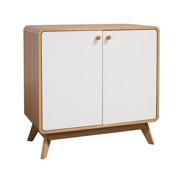 Bijela niska komoda u dekoru hrasta 75x75 cm Cassie - Støraa-image-1