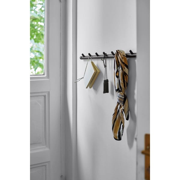 Crna zidna vješalica od hrastovine Milford - Rowico-image-1