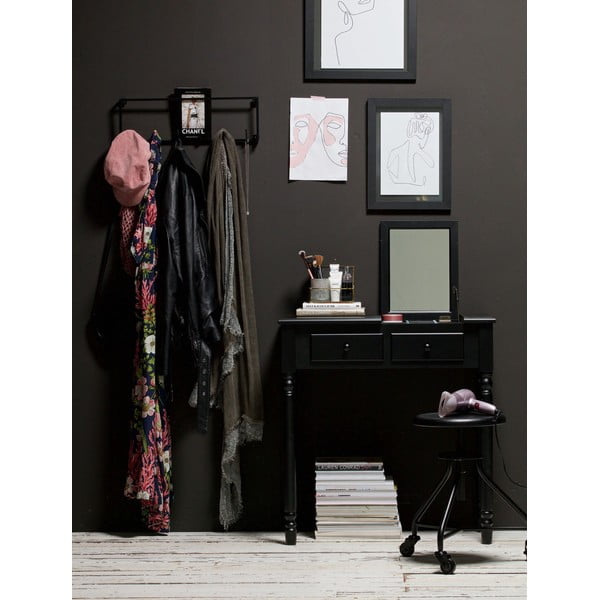 Crni toaletni stolić od borovine WOOOD Romy-image-1