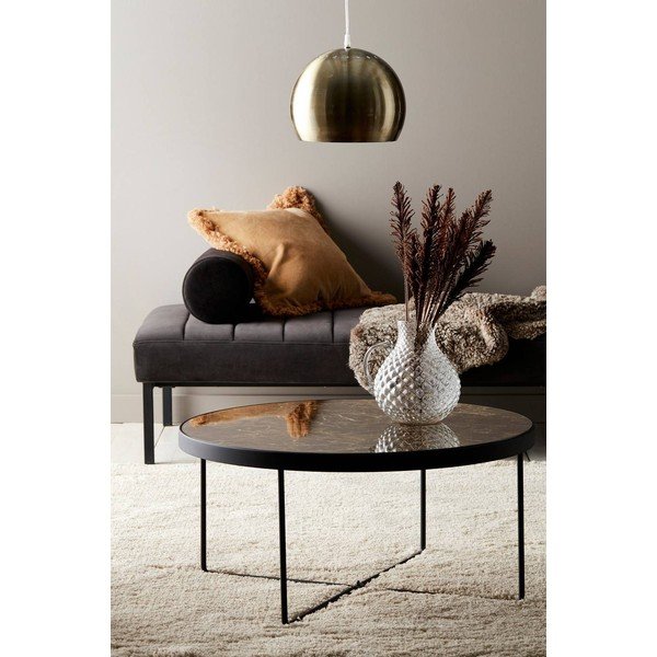 Smeđi željezni okrugao stolić za kavu ø 80 cm Gellina – Ellos Home-image-1