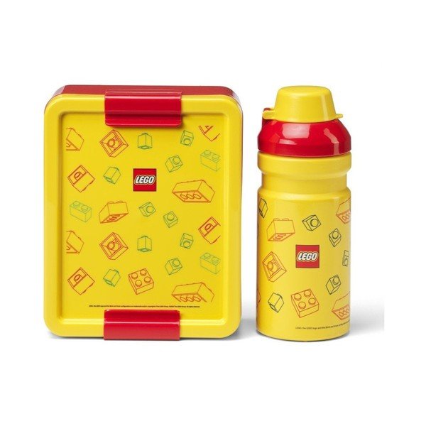 Žute plastične dječje kutije za ručak u setu 2 kom Brick – LEGO®