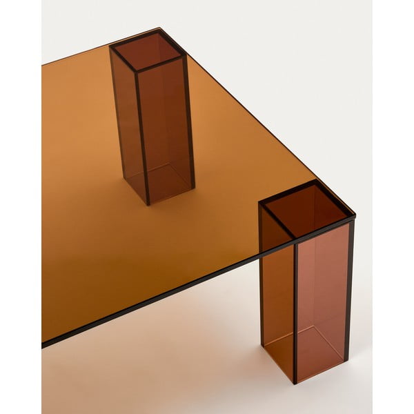 Smeđi stakleni stolić za kavu 60x140 cm Adularia – Kave Home-image-4