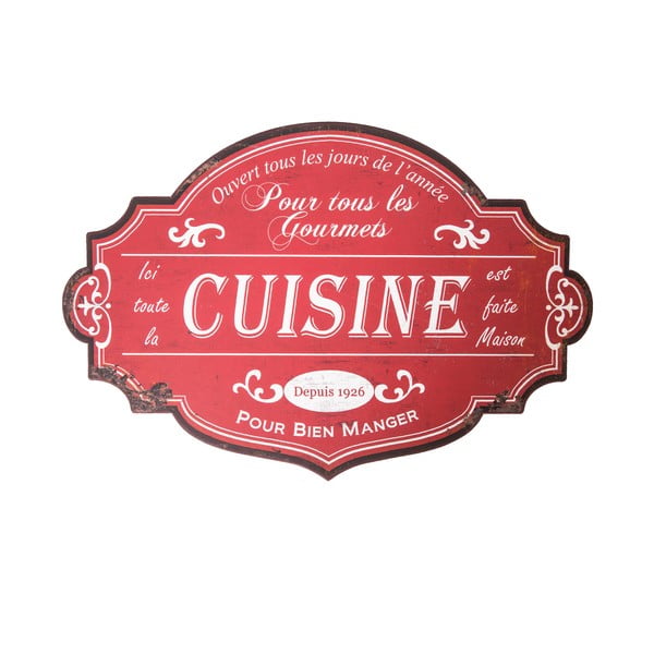 Metalni ukrasni znak 51x34 cm Cuisine – Antic Line