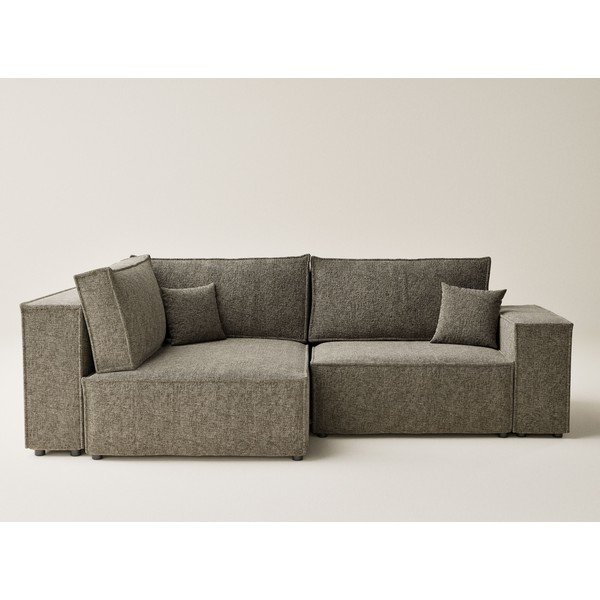 Smeđa sklopiva/s prostorom za odlaganje kutna garnitura od šenila (s lijevim kutom/u obliku slova L) Tonga – Maison de Rêve-image-2