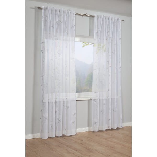 Bijelo-siva zavjesa 245x140 cm Voile - Gardinia-image-1