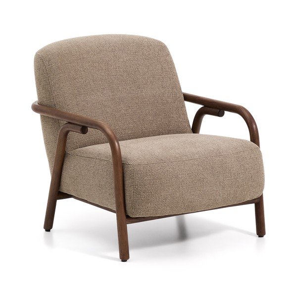 Smeđe-siva fotelja od šenila Sylo – Kave Home