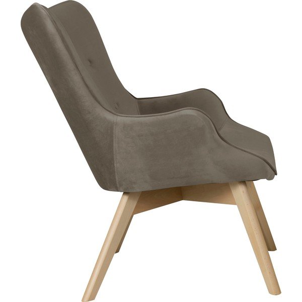 Svjetlo smeđa baršunasta fotelja Niko – Ropez-image-3