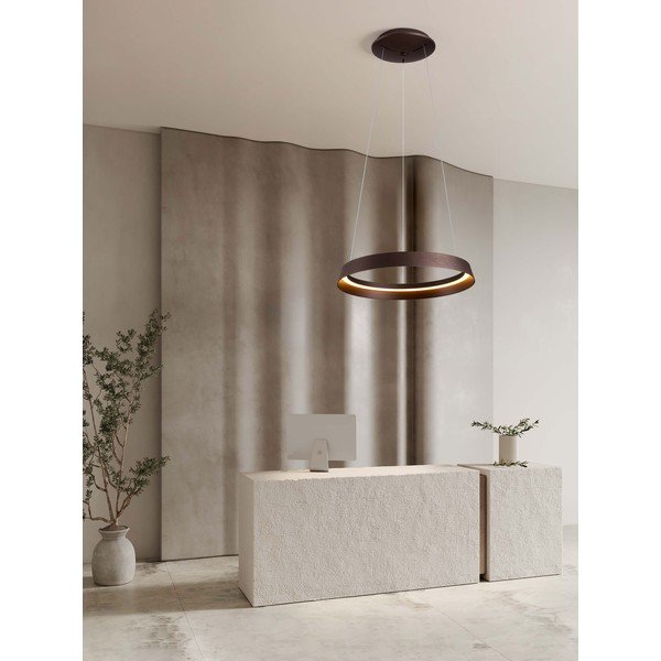 Smeđa LED viseća svjetiljka aluminijska s mogućnosti zatamnjivanja sa sjenilom od akrilnog stakla ø 45 cm Ormi – Nova Luce-image-1