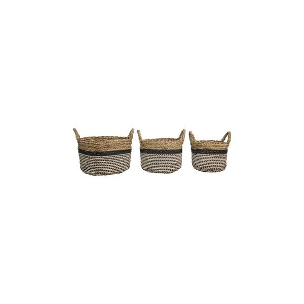 Set od 3 košare za pohranu HSM collection Raffia Natural Gris-image-4