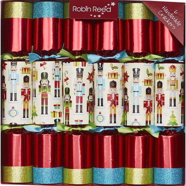 Set od 6 božićnih krekera Robin Reed Red Nutcracker