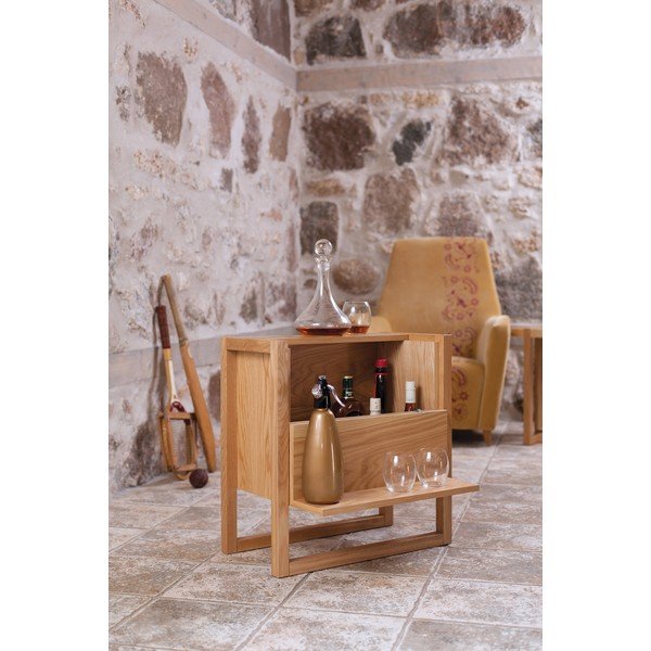 Ormarić za vina od hrastovine u prirodnoj boji 59x60 cm NewEst - Woodman-image-1