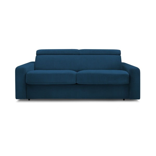 Tamno plava sklopiva sofa od samta 215 cm Monaco – Bobochic Paris