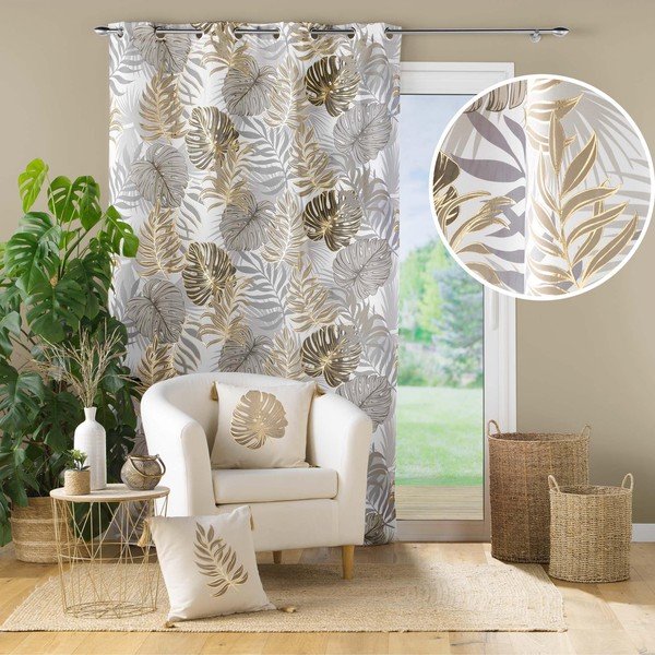 Siva/u zlatnoj boji zavjesa 140x260 cm Mogador – douceur d'intérieur-image-4