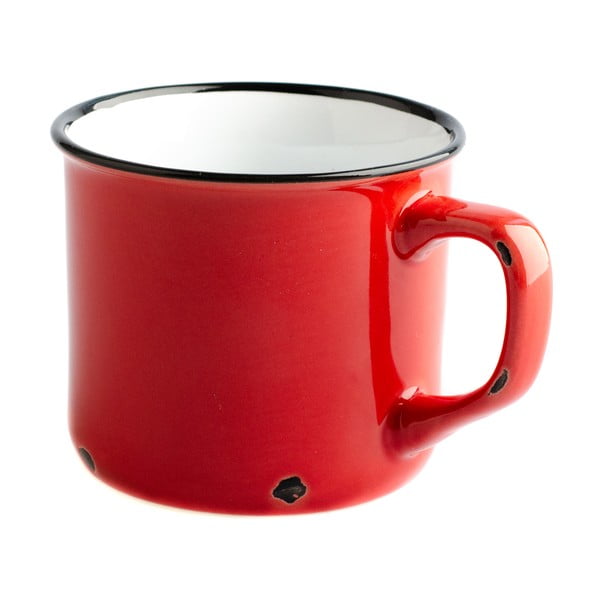 Crvena keramička šalica Dakls Story Time Over Tea, 230 ml