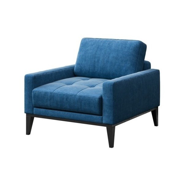 Plava fotelja s drvenim nogama MESONICA Musso Tufted-image-2