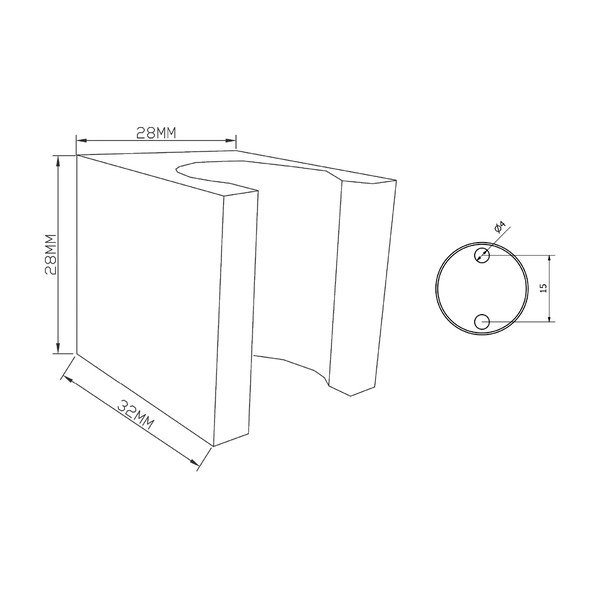 Mjedeni držač za tuš glavu u sjajno srebrnoj boji – Sapho-image-1