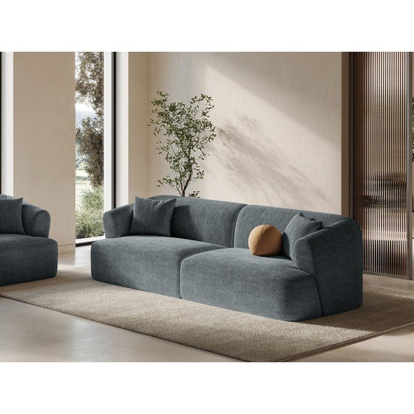Tamno siva sofa od samta 255 cm Campi – Cosmopolitan Design-image-1