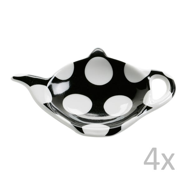 Set od 4 crne zdjele za Maxwell &amp; Williams Polka Dot vrećice čaja