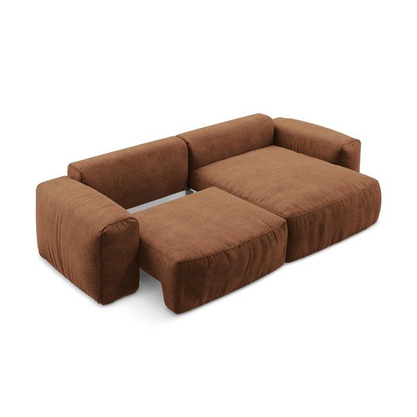 Sklopiva kutna garnitura od šenila boja terakote (s desnim kutom/s ležaljkom) Kuki – Makamii-image-4