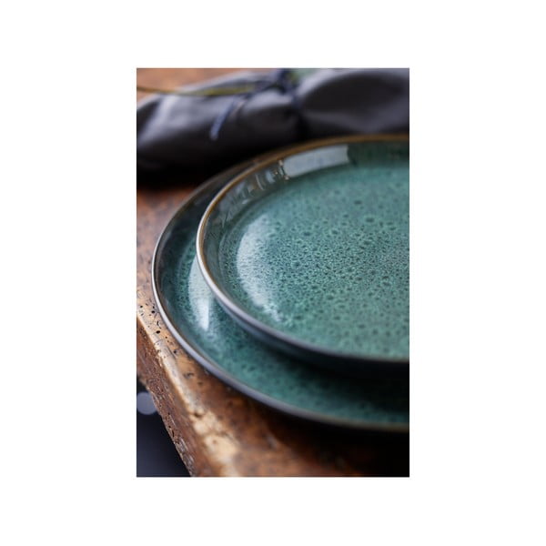 Zeleni/crni desertni tanjur od kamenine ø 21 cm Gastro Green/Black – Bitz-image-2