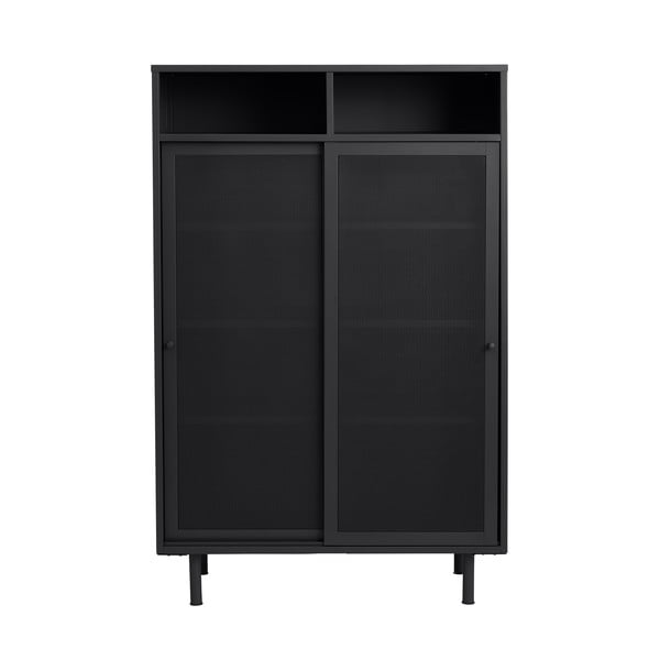 Crni metalni ormarić s kliznim vratima 90x140x40 cm Veep – Unique Furniture