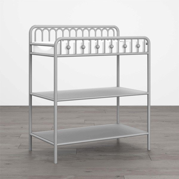 Svijetlo siva metalna visoka dječja komoda s promjenjivim stolom 87x102 cm Monarch Hill – Støraa-image-1