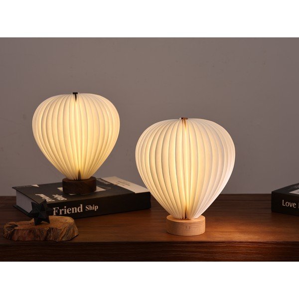 Bijela LED stolna lampa s mogućnosti zatamnjivanja s papirnim sjenilom (visina 20 cm) Aeris – Gingko-image-2