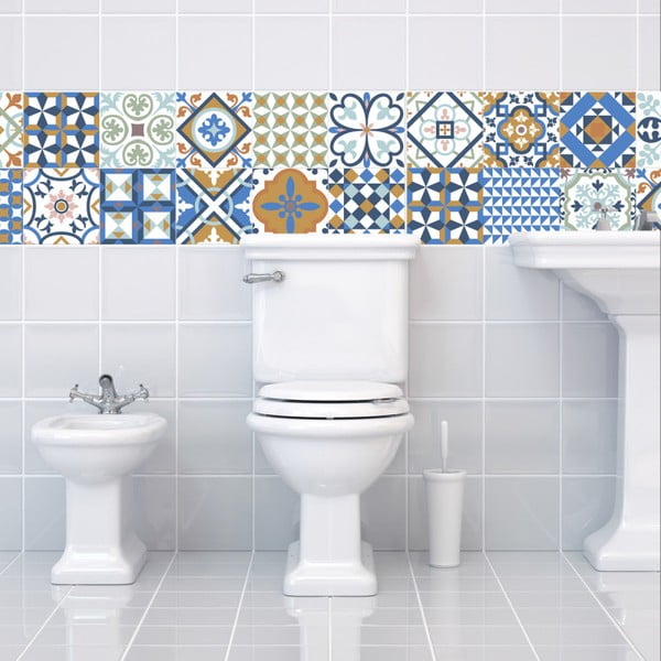 Set od 24 Ambiance zidne naljepnice Azulejos Ornaments Mosaic zidne naljepnice, 15 x 15 cm