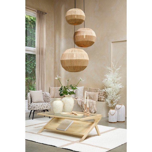 Stolić za kavu sa staklenom pločom stola u svijetloj prirodnoj boji 70x112 cm Yuki – Light & Living-image-1
