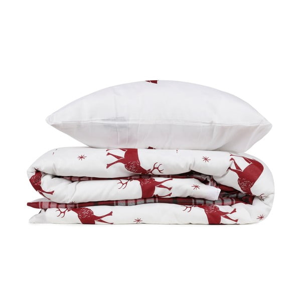 Pamučna posteljina s plahtom Mijolnir Geyik Claret Red, 200 x 220 cm-image-2