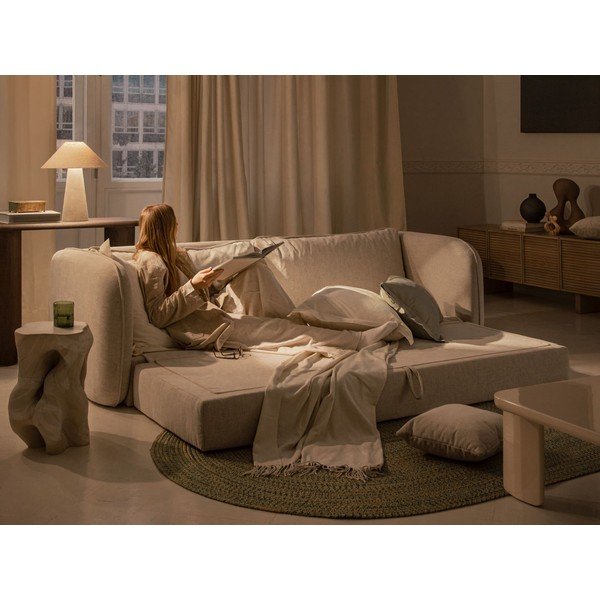 Krem sklopiva sofa 225 cm – Micadoni -image-1